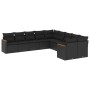 Gartensofa-Set 10-teilig mit schwarzen synthetischen Rattankissen von , Gartensets - Ref: Foro24-3258751, Preis: 644,41 €, Ra...