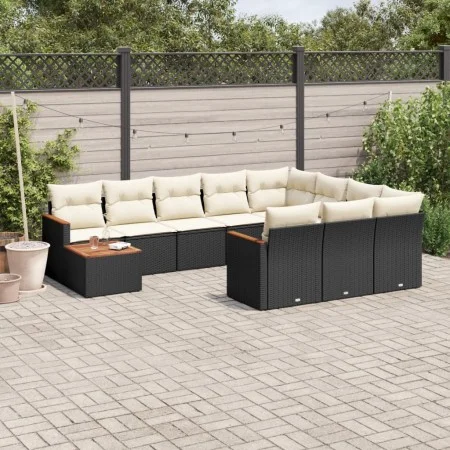 11-teiliges Gartensofa-Set und schwarze synthetische Rattankissen von , Gartensets - Ref: Foro24-3258766, Preis: 617,98 €, Ra...