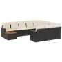 11-teiliges Gartensofa-Set und schwarze synthetische Rattankissen von , Gartensets - Ref: Foro24-3258766, Preis: 617,98 €, Ra...