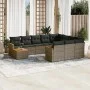 11-teiliges Gartensofa-Set und graue synthetische Rattankissen von , Gartensets - Ref: Foro24-3258770, Preis: 642,49 €, Rabat...