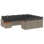 11-piece garden sofa set and gray synthetic rattan cushions by , Garden sets - Ref: Foro24-3258770, Price: 620,43 €, Discount: %