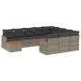 11-teiliges Gartensofa-Set und graue synthetische Rattankissen von , Gartensets - Ref: Foro24-3258770, Preis: 642,49 €, Rabat...