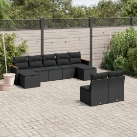 8-piece garden sofa set and black synthetic rattan cushions by , Garden sets - Ref: Foro24-3258772, Price: 528,82 €, Discount: %