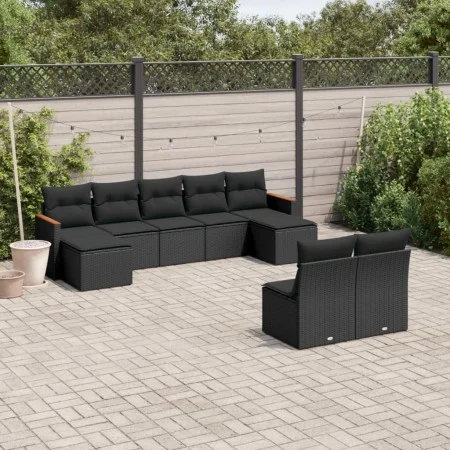 8-piece garden sofa set and black synthetic rattan cushions by , Garden sets - Ref: Foro24-3258772, Price: 528,82 €, Discount: %
