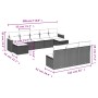 Garden sofa set 10 pieces with black synthetic rattan cushions by , Garden sets - Ref: Foro24-3258787, Price: 535,67 €, Disco...