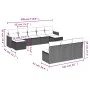 10-teilige Gartensofagarnitur mit grauen synthetischen Rattankissen von , Gartensets - Ref: Foro24-3258791, Preis: 559,55 €, ...