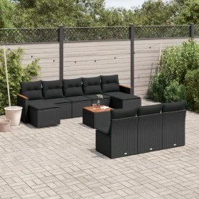 11-piece garden sofa set and black synthetic rattan cushions by , Garden sets - Ref: Foro24-3258793, Price: 604,54 €, Discoun...