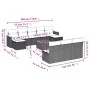 11-teiliges Gartensofa-Set und schwarze synthetische Rattankissen von , Gartensets - Ref: Foro24-3258793, Preis: 604,54 €, Ra...