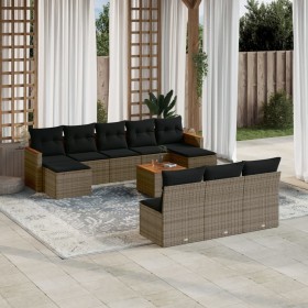 11-teiliges Gartensofa-Set und graue synthetische Rattankissen von , Gartensets - Ref: Foro24-3258798, Preis: 577,64 €, Rabat...