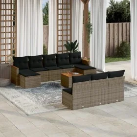 11-teiliges Gartensofa-Set und graue synthetische Rattankissen von , Gartensets - Ref: Foro24-3258798, Preis: 598,78 €, Rabat...