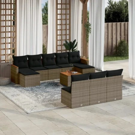 11-piece garden sofa set and gray synthetic rattan cushions by , Garden sets - Ref: Foro24-3258798, Price: 598,78 €, Discount: %