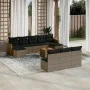 11-piece garden sofa set and gray synthetic rattan cushions by , Garden sets - Ref: Foro24-3258798, Price: 598,78 €, Discount: %