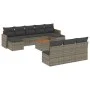 11-piece garden sofa set and gray synthetic rattan cushions by , Garden sets - Ref: Foro24-3258798, Price: 598,78 €, Discount: %