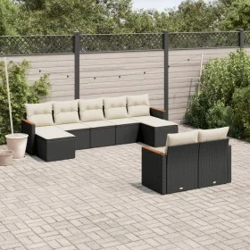 8-teiliges Gartensofa-Set und schwarze synthetische Rattankissen von , Gartensets - Ref: Foro24-3258801, Preis: 526,80 €, Rab...