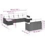 8-piece garden sofa set and black synthetic rattan cushions by , Garden sets - Ref: Foro24-3258801, Price: 526,80 €, Discount: %
