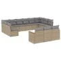 Garden sofa set with cushions 13 pieces beige synthetic rattan by , Garden sets - Ref: Foro24-3258860, Price: 812,12 €, Disco...
