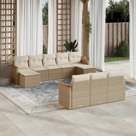 Garden sofa set with beige cushions 10 pieces synthetic rattan by , Garden sets - Ref: Foro24-3258817, Price: 647,25 €, Disco...