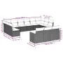 Garden sofa and cushion set 13 pieces black synthetic rattan by , Garden sets - Ref: Foro24-3258857, Price: 769,11 €, Discoun...
