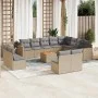 Garden sofa set with cushions 13 pieces beige synthetic rattan by , Garden sets - Ref: Foro24-3258881, Price: 785,58 €, Disco...