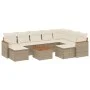 Gartensofa-Set mit beigen Kissen, 10-teilig, synthetisches Rattan von , Gartensets - Ref: Foro24-3258950, Preis: 657,61 €, Ra...