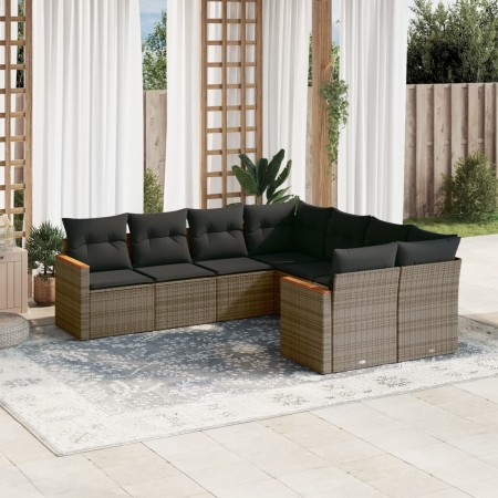 8-piece garden sofa set and gray synthetic rattan cushions by , Garden sets - Ref: Foro24-3258959, Price: 506,98 €, Discount: %