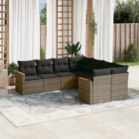 8-teiliges Gartensofa-Set und graue synthetische Rattankissen von , Gartensets - Ref: Foro24-3258959, Preis: 500,18 €, Rabatt: %