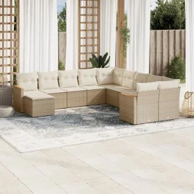 11-teiliges Gartensofa-Set mit beigen synthetischen Rattankissen von , Gartensets - Ref: Foro24-3258971, Preis: 715,40 €, Rab...