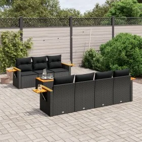 8-teiliges Gartensofa-Set und schwarze synthetische Rattankissen von , Gartensets - Ref: Foro24-3259045, Preis: 574,68 €, Rab...