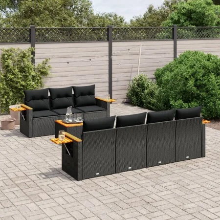 8-piece garden sofa set and black synthetic rattan cushions by , Garden sets - Ref: Foro24-3259045, Price: 575,22 €, Discount: %