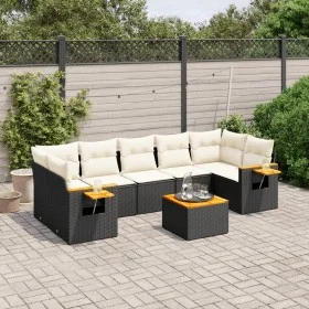 8-teiliges Gartensofa-Set und schwarze synthetische Rattankissen von , Gartensets - Ref: Foro24-3259053, Preis: 492,22 €, Rab...