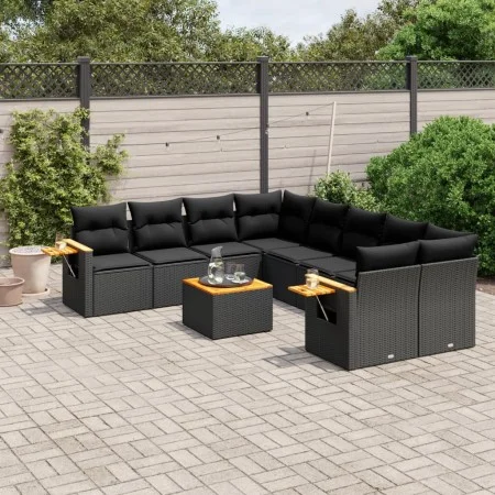 8-piece garden sofa set and black synthetic rattan cushions by , Garden sets - Ref: Foro24-3259066, Price: 604,67 €, Discount: %
