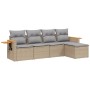 Garden sofa set with cushions 5 pieces beige synthetic rattan by , Garden sets - Ref: Foro24-3259161, Price: 348,10 €, Discou...