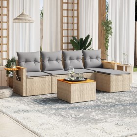 Juego de sofás jardín con cojines 6 pzas ratán sintético beige de , Conjuntos de jardín - Ref: Foro24-3259168, Precio: 386,50...