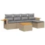 Gartensofa-Set mit Kissen, 6-teilig, beiges synthetisches Rattan von , Gartensets - Ref: Foro24-3259168, Preis: 365,88 €, Rab...