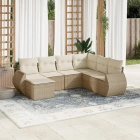 7-piece garden sofa set and beige synthetic rattan cushions by , Modular outdoor sofas - Ref: Foro24-3221697, Price: 509,82 €...