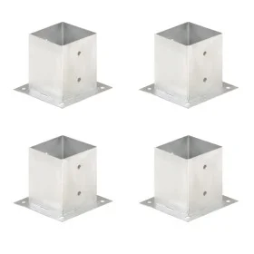 Anchors for posts 4 units galvanized metal 121 mm by vidaXL, fence posts - Ref: Foro24-145451, Price: 49,19 €, Discount: %