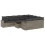 11-teiliges Gartensofa-Set und graue synthetische Rattankissen von , Modulare Sofas für den Außenbereich - Ref: Foro24-325183...