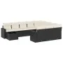 11-teiliges Gartensofa-Set und schwarze synthetische Rattankissen von , Modulare Sofas für den Außenbereich - Ref: Foro24-325...