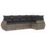 Garden sofa set with cushions 5 pieces gray synthetic rattan by , Garden sets - Ref: Foro24-3253667, Price: 348,58 €, Discoun...