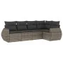 Garden sofa set with cushions 5 pieces gray synthetic rattan by , Garden sets - Ref: Foro24-3253667, Price: 348,47 €, Discoun...