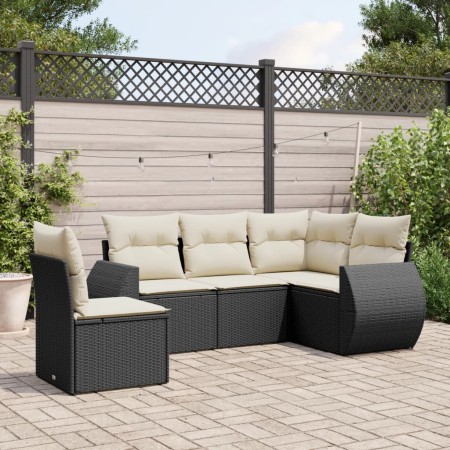 5-teiliges Gartenmöbel-Set und schwarze synthetische Rattankissen von , Gartensets - Ref: Foro24-3253703, Preis: 341,96 €, Ra...