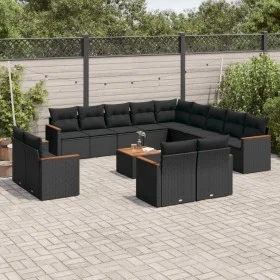 14-piece garden sofa set with black synthetic rattan cushions by , Garden sets - Ref: Foro24-3258933, Price: 963,10 €, Discou...