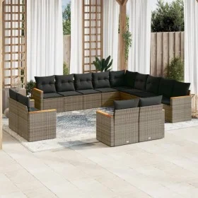 Garden sofa set with cushions 13 pieces gray synthetic rattan by , Garden sets - Ref: Foro24-3258931, Price: 863,59 €, Discou...