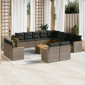 14-piece garden sofa set with gray synthetic rattan cushions by , Garden sets - Ref: Foro24-3258938, Price: 899,72 €, Discoun...