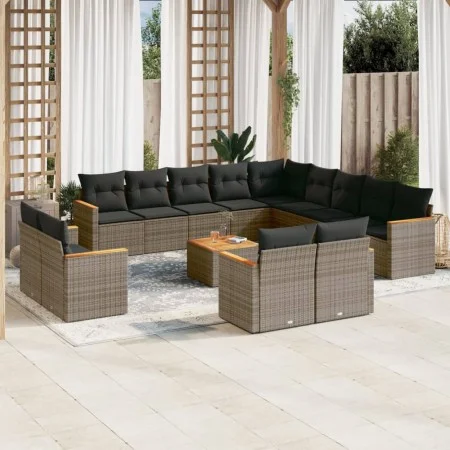 14-piece garden sofa set with gray synthetic rattan cushions by , Garden sets - Ref: Foro24-3258938, Price: 899,72 €, Discoun...
