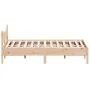 Solid pine wood bed frame 135x190 cm by , Beds and slatted bases - Ref: Foro24-844745, Price: 103,50 €, Discount: %