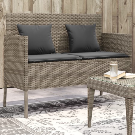Gartenbank mit grauen synthetischen Rattankissen von , Gartenbänke - Ref: Foro24-365773, Preis: 153,21 €, Rabatt: %