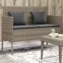 Garden bench with gray synthetic rattan cushions by , garden benches - Ref: Foro24-365773, Price: 155,53 €, Discount: %