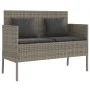 Garden bench with gray synthetic rattan cushions by , garden benches - Ref: Foro24-365773, Price: 155,53 €, Discount: %