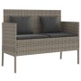 Gartenbank mit grauen synthetischen Rattankissen von , Gartenbänke - Ref: Foro24-365773, Preis: 153,21 €, Rabatt: %